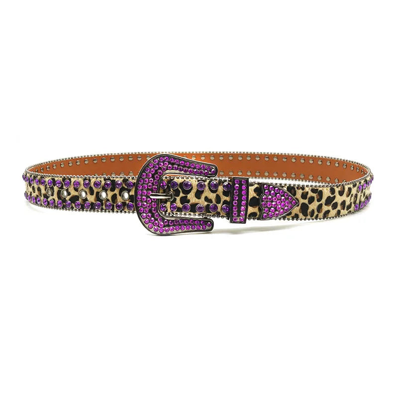 Rhinestone Leopard Belt