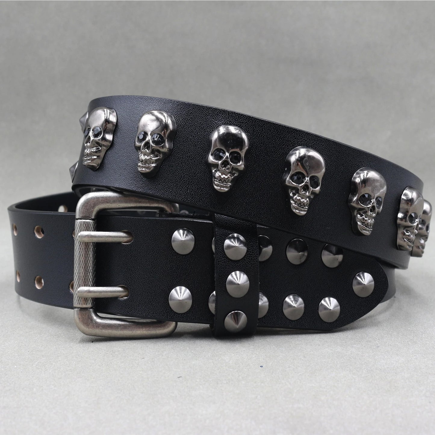 Skull Leather Belt