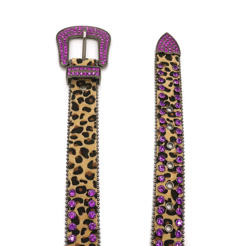 Rhinestone Leopard Belt