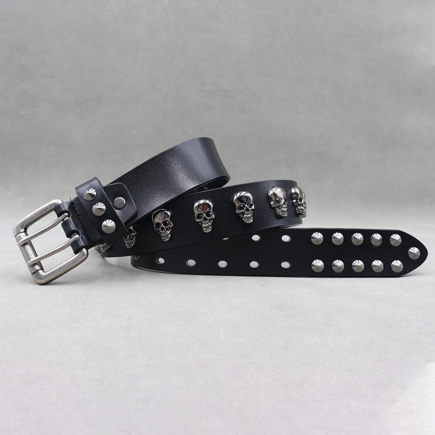 Skull Leather Belt