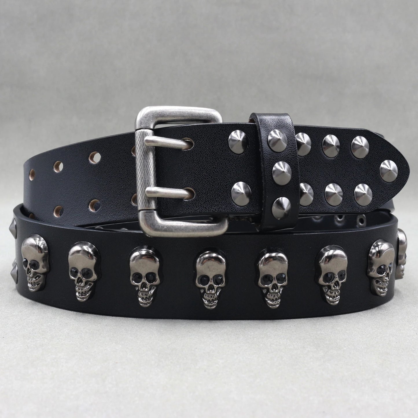 Skull Leather Belt