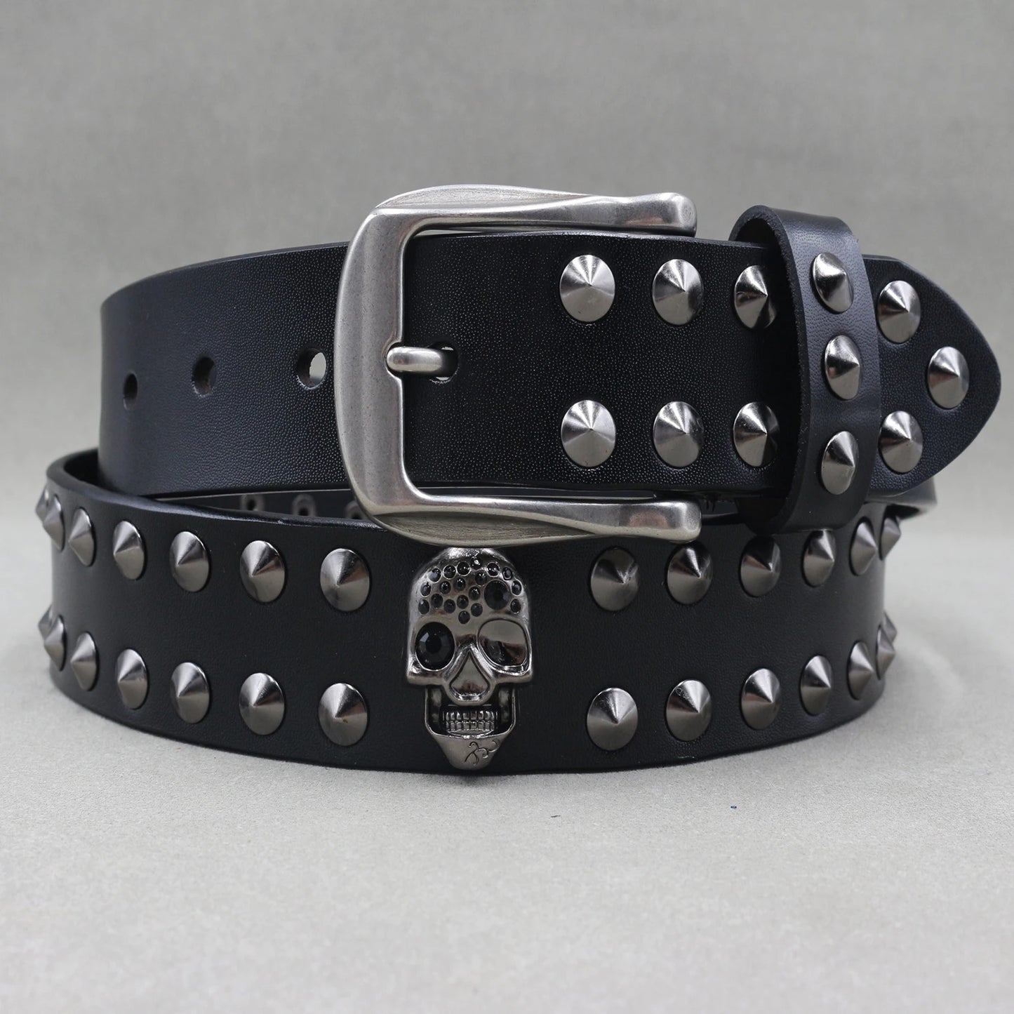 Skull Leather Belt